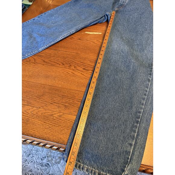 Cabelas 100% Cotton Denim Indigo Blues Jeans Men Sz 38x30 Straight Leg Pants Zip - Picture 4 of 7
